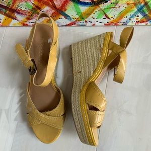 Franco Sarto Yellow Espadrille Wedge